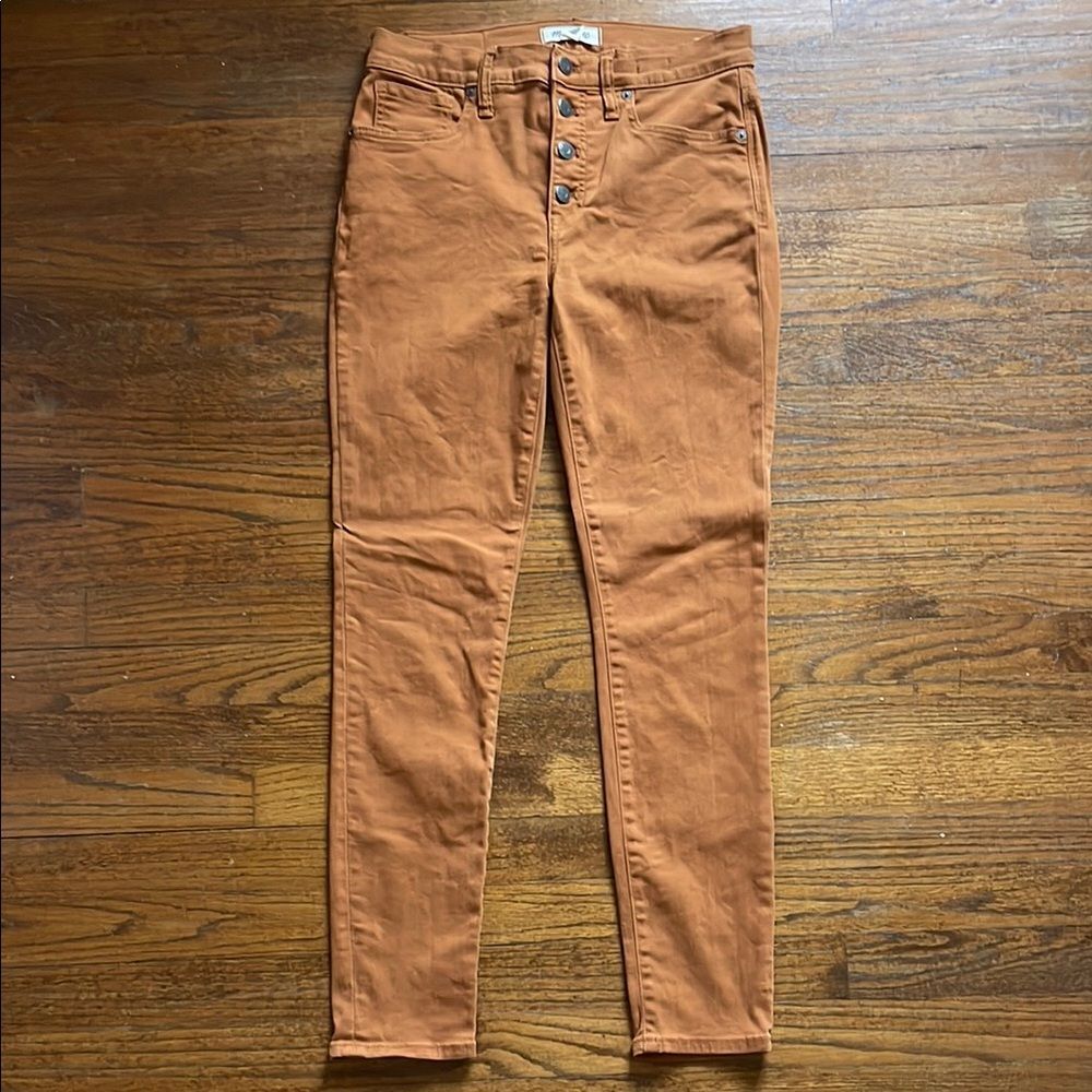 Madewell Burnt Sienna Mid-Rise Skinny Jeans